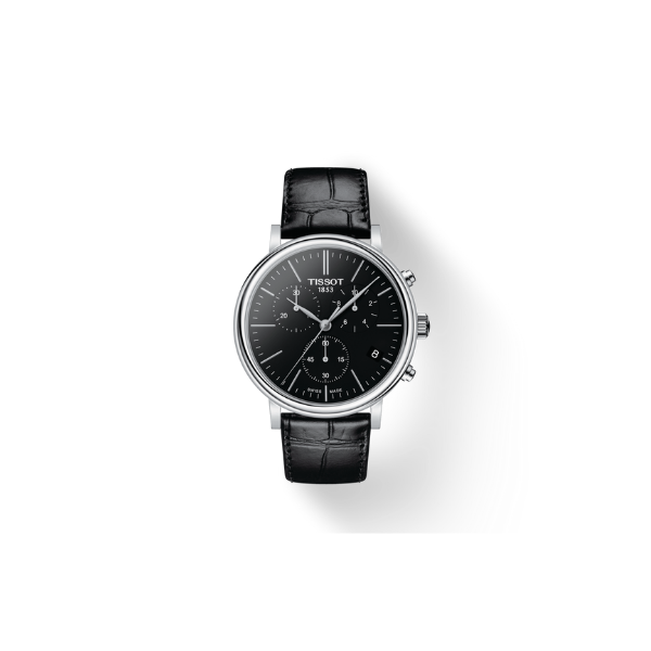 Tissot T1224171605100 Carson Premium Chronograph Black Leather Strap Men Watches
