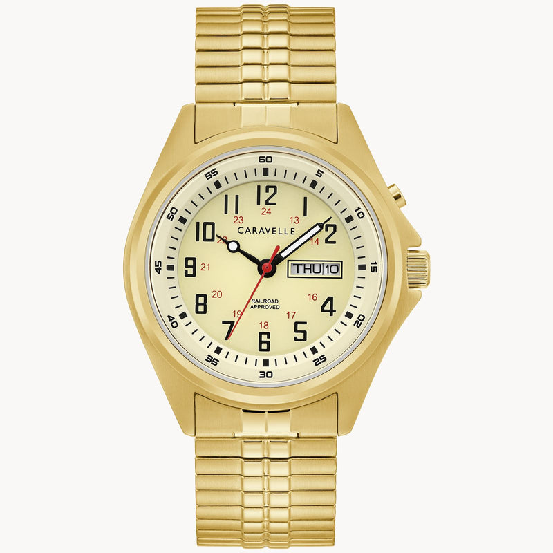 Bulova 44C112 Traditional Caravelle Gold Stainless Steel Strap Men Watches - Lexor Miami