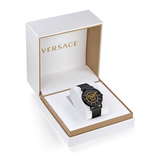 The Versace VEJ400621 V Essential 40 mm Men Watch by Versace Watches features a stainless steel design and comes elegantly boxed.