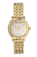 Versace VEPN00520 Safety Pin Gold Stainless Steel Strap Women Watches - Lexor Miami