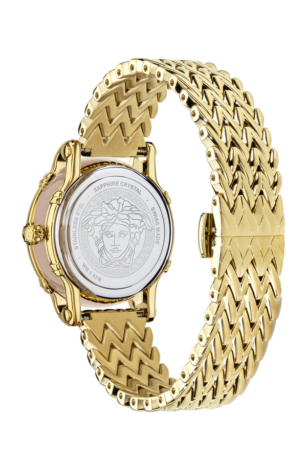 Versace VEPN00520 Safety Pin Gold Stainless Steel Strap Women Watches - Lexor Miami