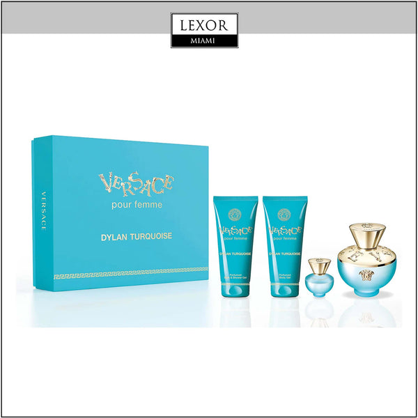 Versace Pour Femme Dylan Turquoise 3.4 EDT 4PC Women Set