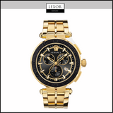 Versace VEPM00720 Greca Chrono Ion-Plated Yellow Gold Bracelet Men Watch