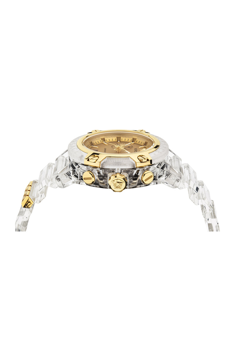 Versace VEZ700121 Icon Active Chronograph Transparent Strap Men Watches - Lexor Miami