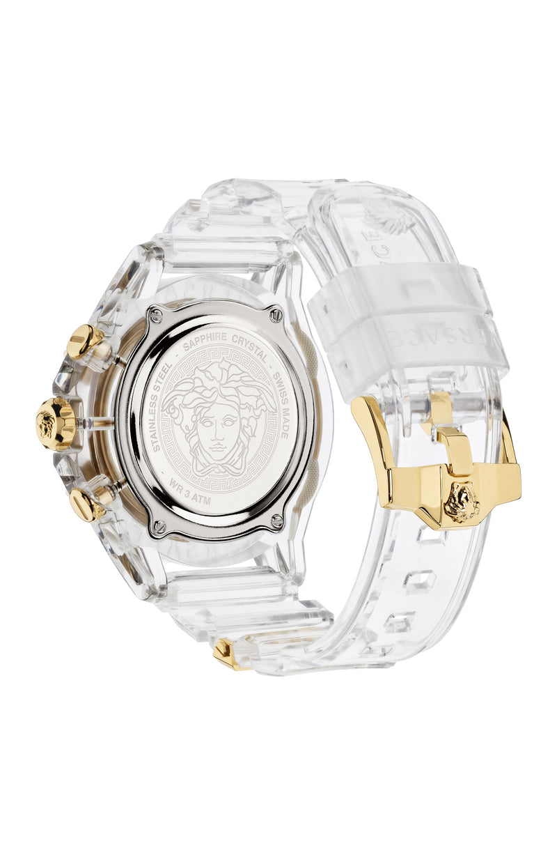 Versace VEZ700121 Icon Active Chronograph Transparent Strap Men Watches - Lexor Miami