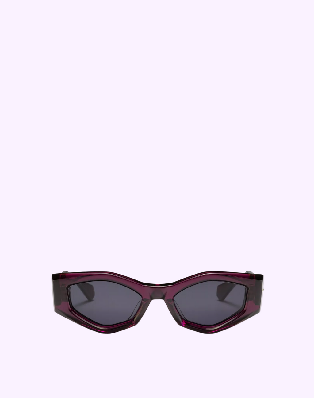 Valentino III VLS-101B-51 women's sunglasses in crystal purple acetate, detail view