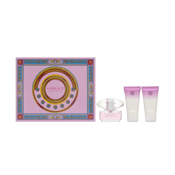 Versace Bright Crystal 3.4 EDT Conjunto de perfume feminino com 3 peças