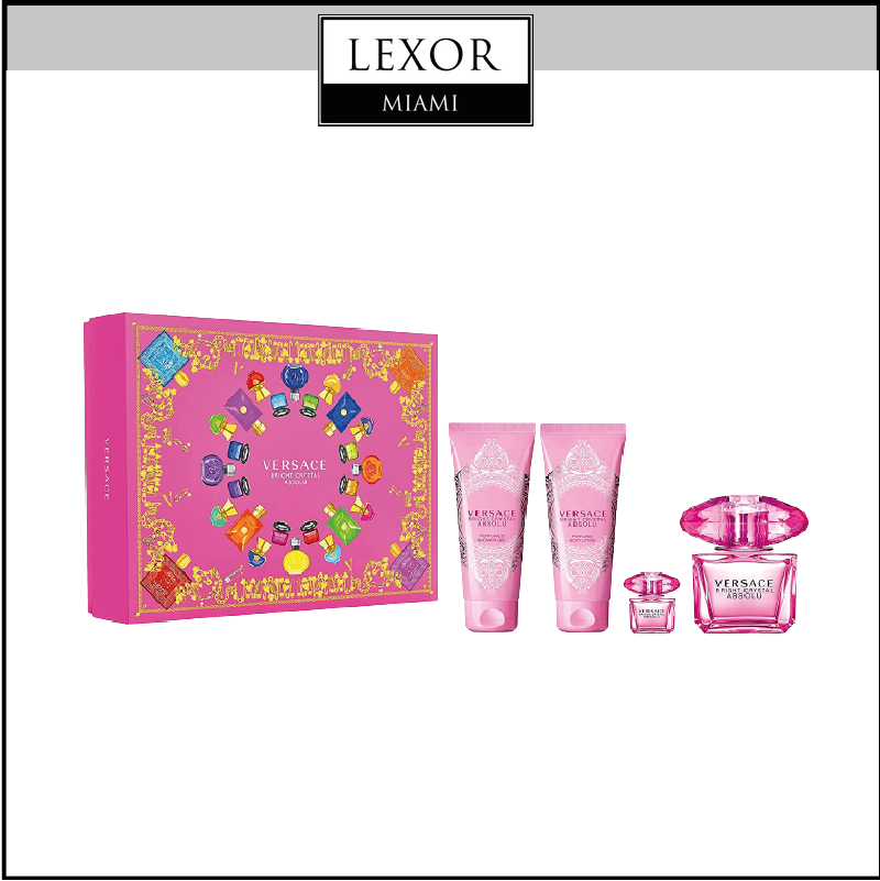 Versace Bright Crystal Absolu 4PC Women Set Perfume (Hard Box)