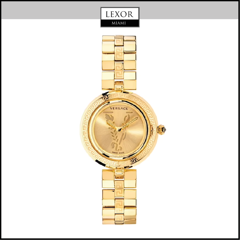 Reloj unisex Versace VEZ400421 Virtus Infinity con correa de acero inoxidable dorado