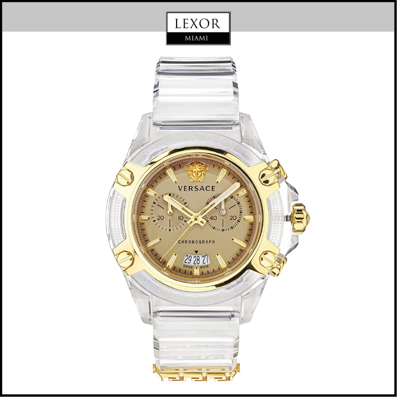 Versace VEZ700121 Icon Active Chronograph Transparent Strap Men Watches