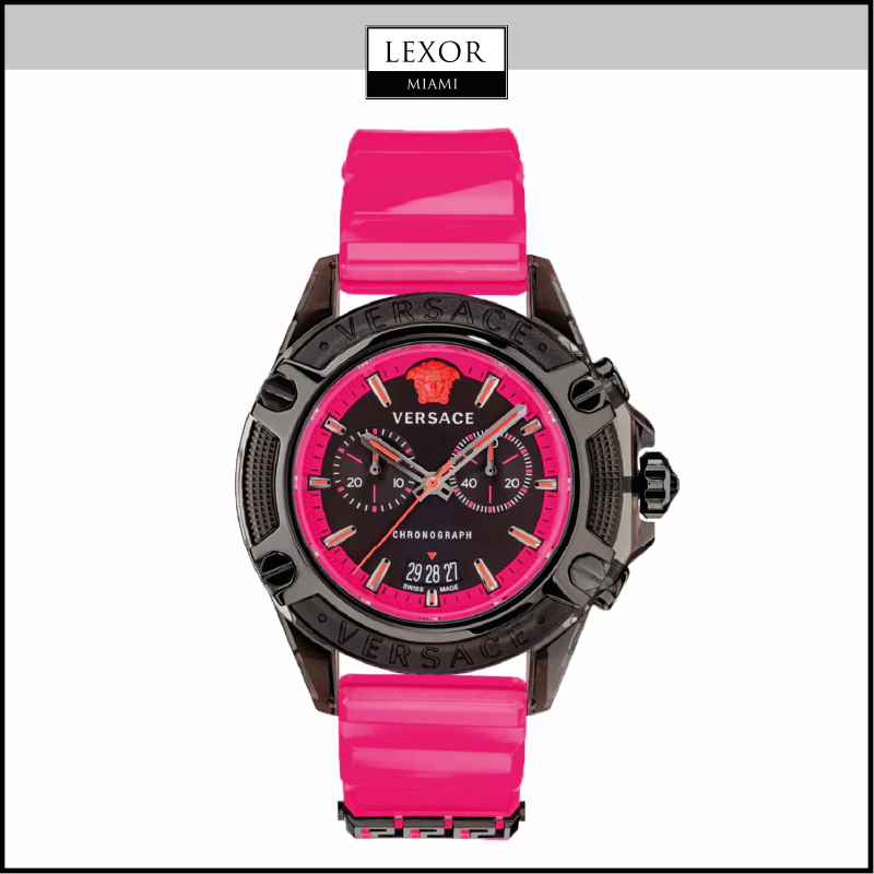Versace VEZ700221 Icon Active Chronograph Pink Strap Men Watches