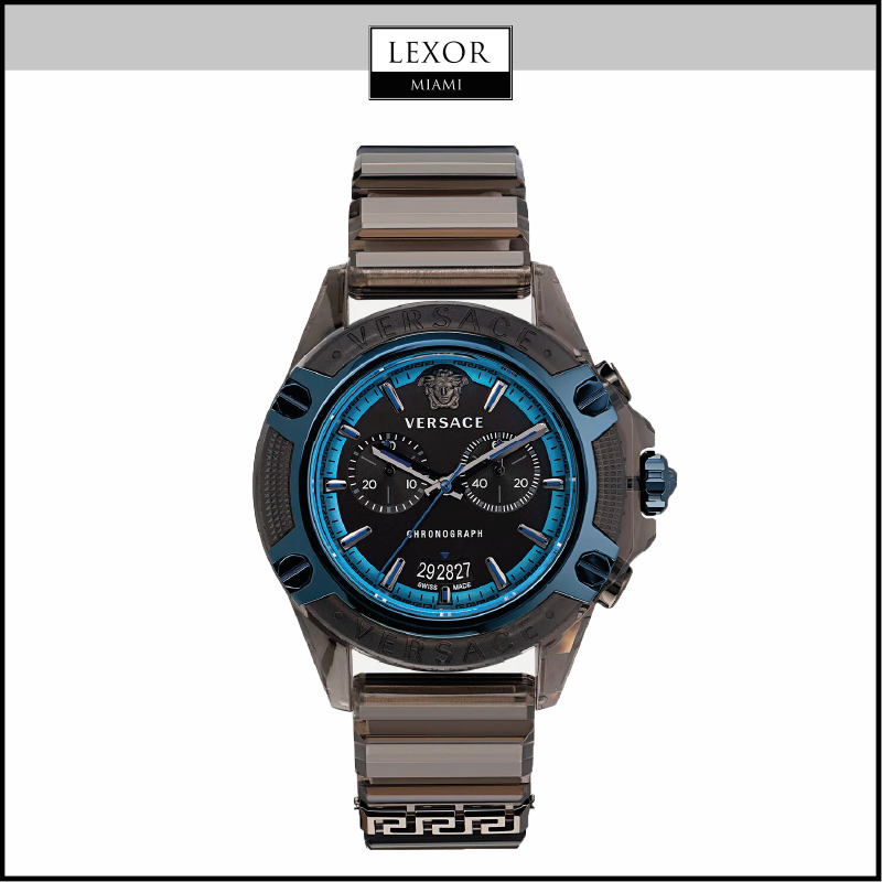 Versace VEZ700622 Icon Active Black Matte Dial Transparent Black Silicone Strap Unisex Watch