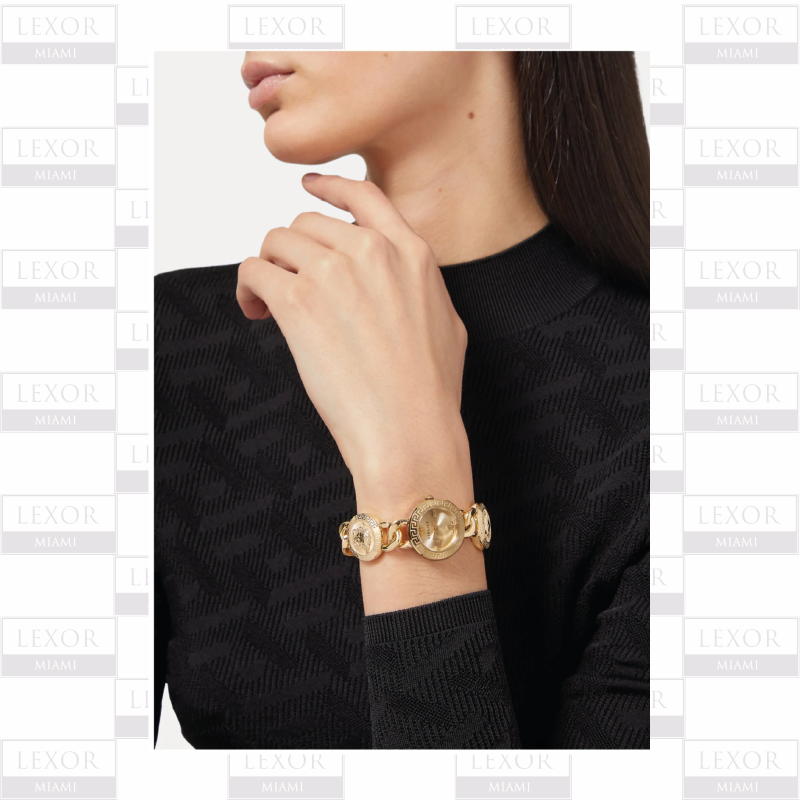 Gold medusa stud icon 2025 bracelet watch
