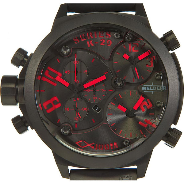 Welder K29-8002 Quartz with Black Dial Chronograph Display and Black Rubber Men Watches Lexor Miami - Lexor Miami