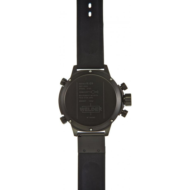 Welder K29-8002 Quartz with Black Dial Chronograph Display and Black Rubber Men Watches Lexor Miami - Lexor Miami