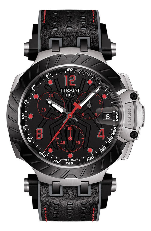 Tissot T1154172705701 T-Race Chronograph Marc Márquez Limited Edition Black Leather Strap Men Watches - Lexor Miami
