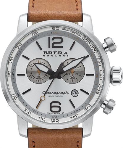 Brera BRDIC4402 'Dinamico' Chronograph Leather Strap, 44mm Men Watches Lexor Miami