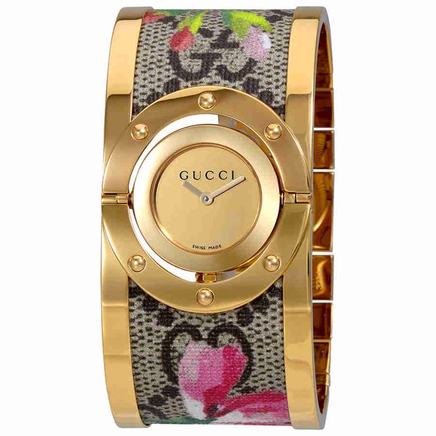 Gucci YA112443 Bloom Twirling Dial Gold-plated and Floral Women Watches - Lexor Miami
