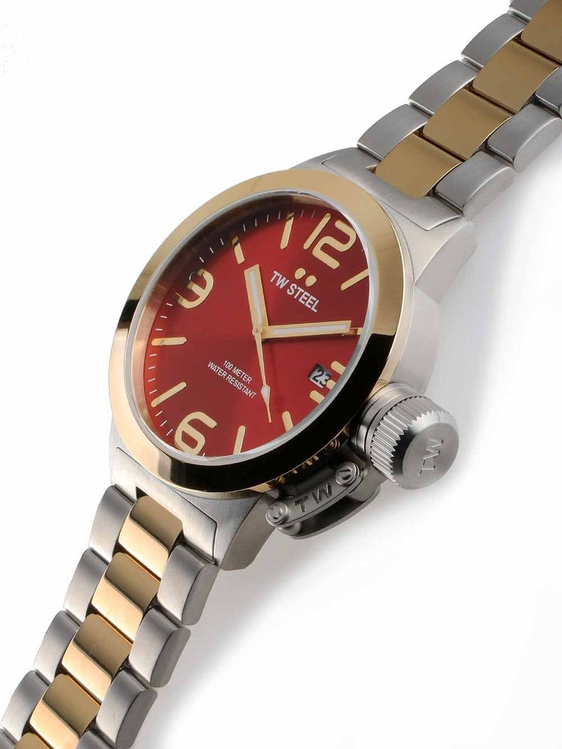 Tw Steel CB71 Canteen Red Dial Two Tone Yellow Gold Plated Steel Bracelet Men Watches Lexor Miami - Lexor Miami