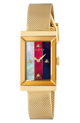 Gucci YA147410 G-Frame Gold Mesh Strap Women Watches - Lexor Miami