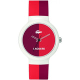 Lacoste 2020037 Red Lacoste Goa Stripe Silicone Strap Women Watches Lexor Miami - Lexor Miami