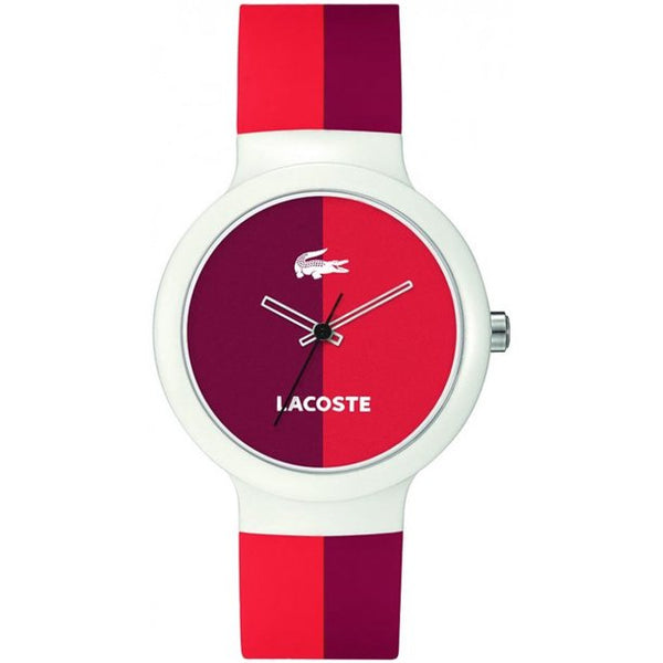 Lacoste 2020037 Red Lacoste Goa Stripe Silicone Strap Women Watches Lexor Miami - Lexor Miami