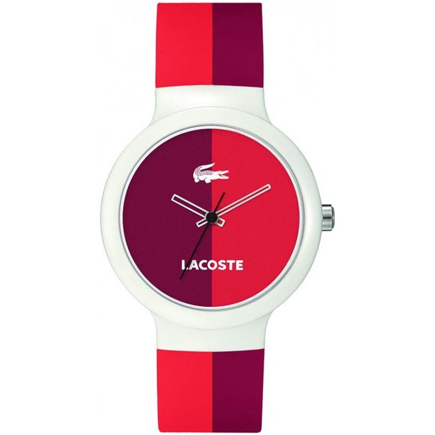 Lacoste 2020037 Red Lacoste Goa Stripe Silicone Strap Women Watches Lexor Miami - Lexor Miami