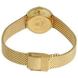 The Mido Watches Commander Mesh Strap Women’s Watch Lexor Miami (M716937213) is shown from the back, revealing its gold mesh strap, closed clasp, and engraved case back markings.