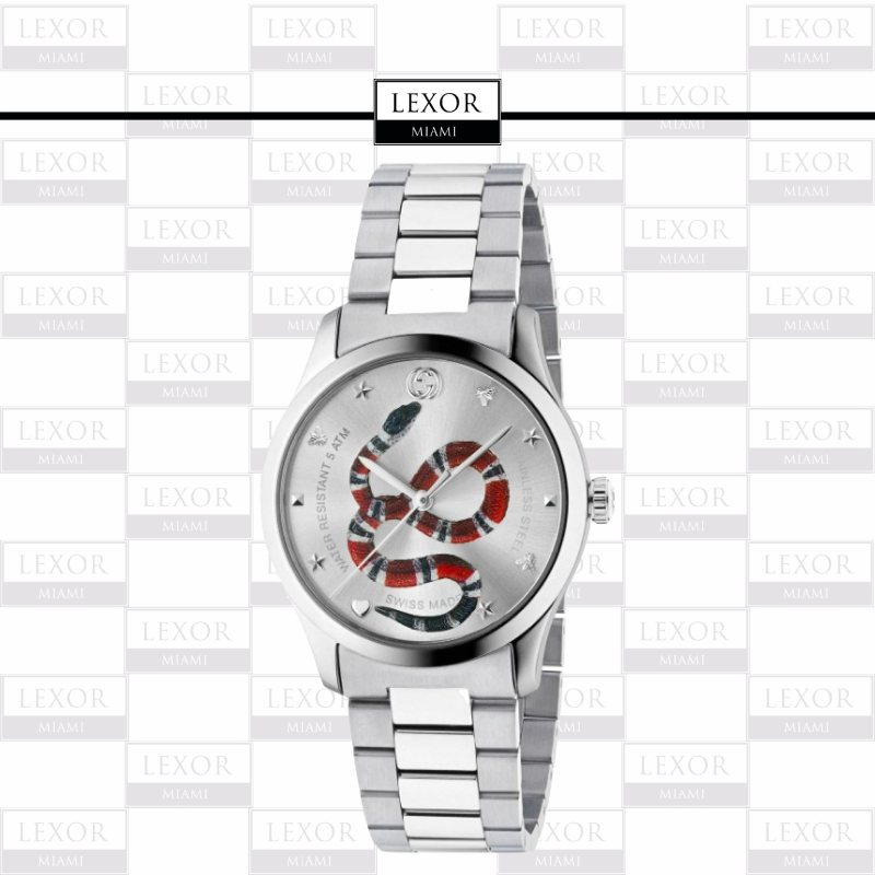 Gucci YA1264076 G-Timeless Bracelet, 38mm Unisex Watches Lexor Miami