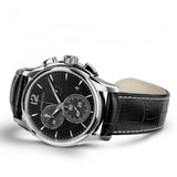 Hamilton H32612731 Jazzmaster Chrono Quartz Black Leather Strap Men Watches