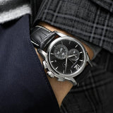 Hamilton H32612731 Jazzmaster Chrono Quartz Black Leather Strap Men Watches