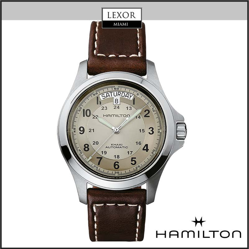 Hamilton H64455523 Khaki Field King Automatic Brown Leather Strap Men Watches