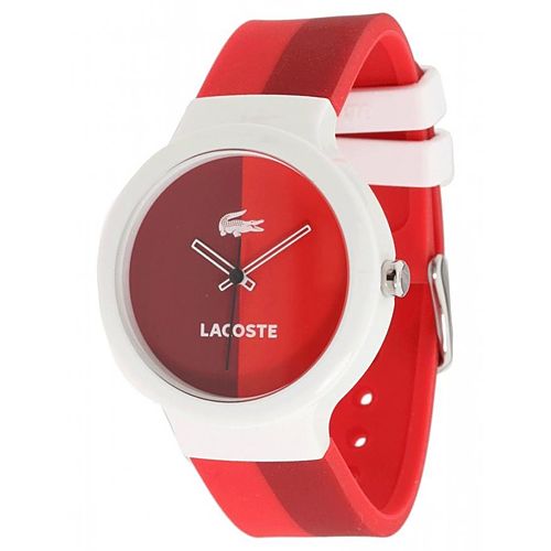 Lacoste 2020037 Red Lacoste Goa Stripe Silicone Strap Women Watches Lexor Miami - Lexor Miami