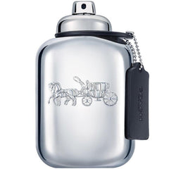 COACH PLATINUM 3.4 EDP for Men Perfume by Coach Perfumes comes in a shiny silver bottle with an embossed horse and carriage, a black Coach tag on a chain, and offers an irresistible woody spicy scent.