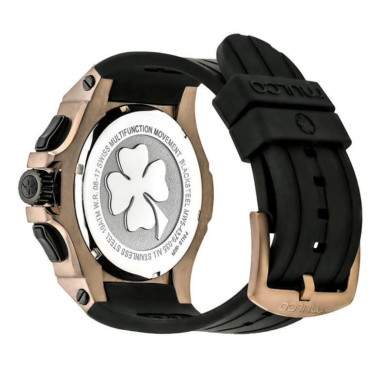 Mulco MW5 4379 035 BlackSteel Black Silicone Strap Men Watches - Lexor Miami