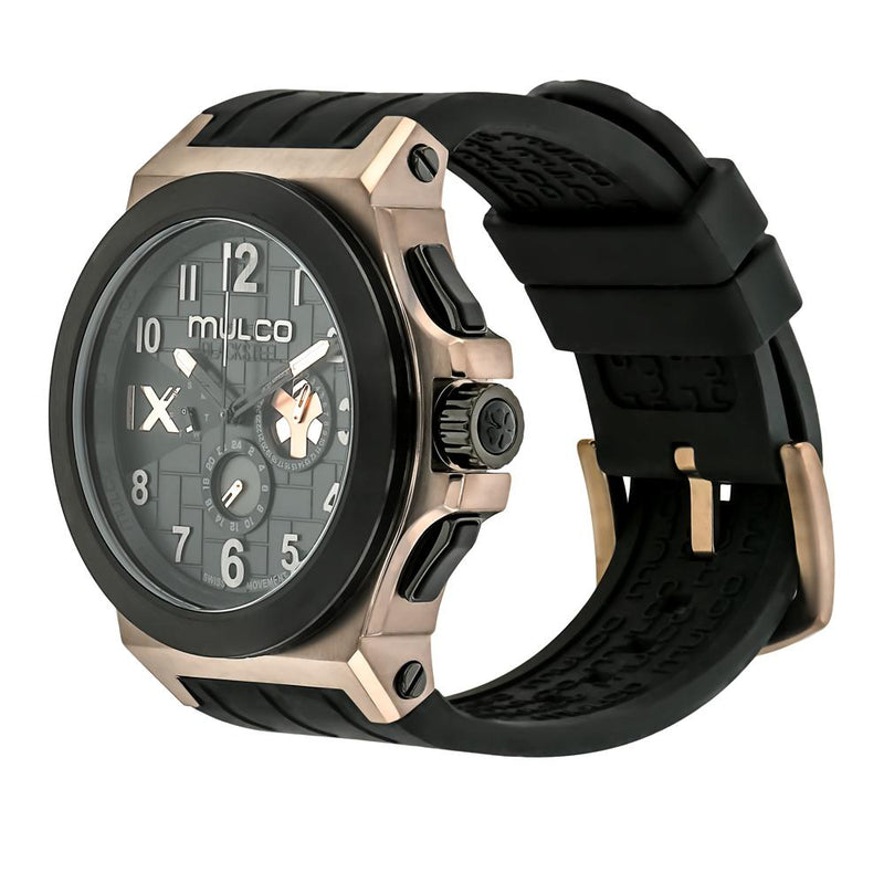 Mulco MW5 4379 035 BlackSteel Black Silicone Strap Men Watches - Lexor Miami