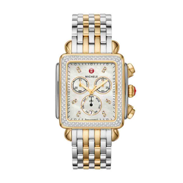 Michele MWW06Z000034 Deco Diamond 2 Tone Stainless Steel Strap Unisex Watches - Lexor Miami
