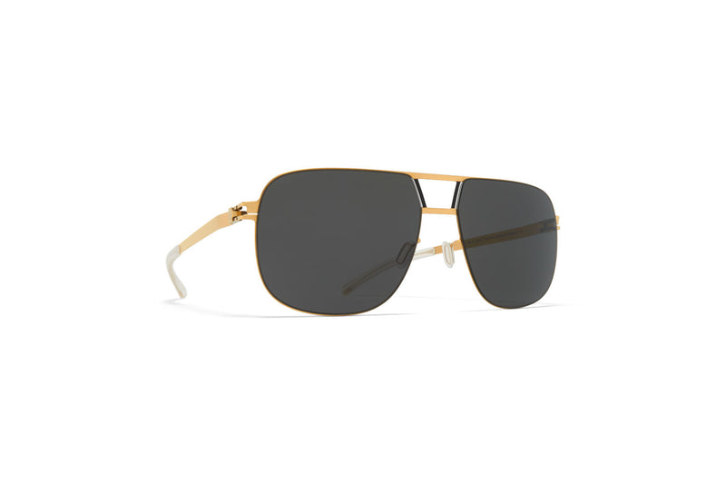 Mykita AL Gold/Black Dark Grey Solid Unisex Sunglasses - Lexor Miami