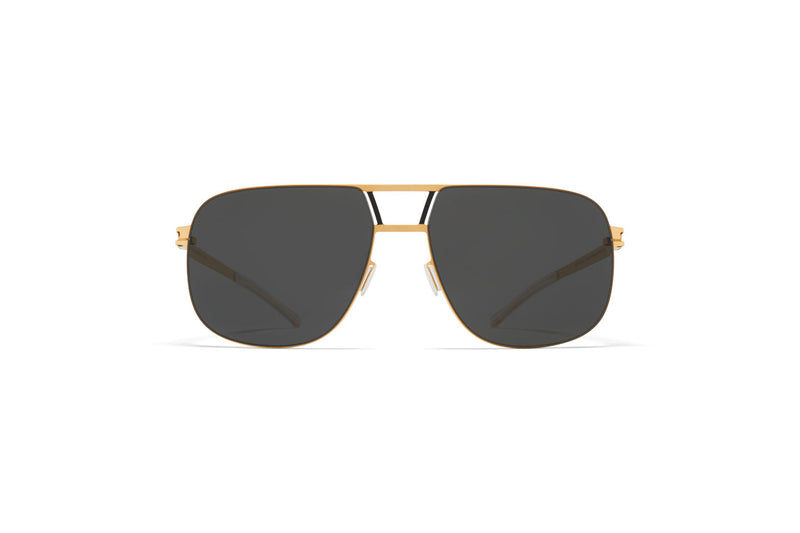 Mykita AL Gold/Black Dark Grey Solid Unisex Sunglasses - Lexor Miami
