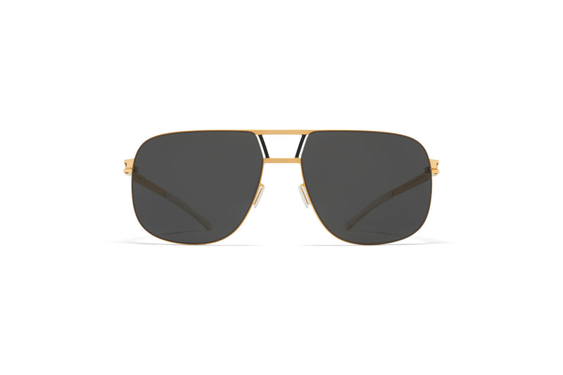 Mykita AL Gold/Black Dark Grey Solid Unisex Sunglasses - Lexor Miami