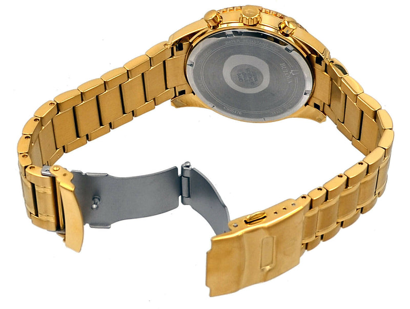 Bulova 97A165 Gold Tone Black Dial Chronograph Sports Men Watches - Lexor Miami