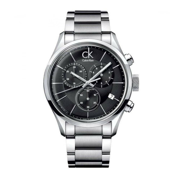 Calvin Klein City Chronograph Black Dial Silver Steel Strap