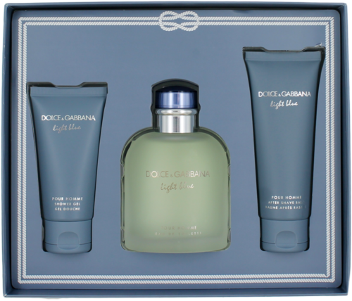 Dolce & Gabbana Light Blue 4.2 EDT Perfume, 1.6 Shower Gel, 2.5 After Shave Balm 3 pc Men Perfume Set - Lexor Miami