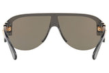 The Versace VE4391 311/6G 48 Unisex Sunglasses feature oversized black frames, wide arms, and dark-tinted lenses for a bold statement look.