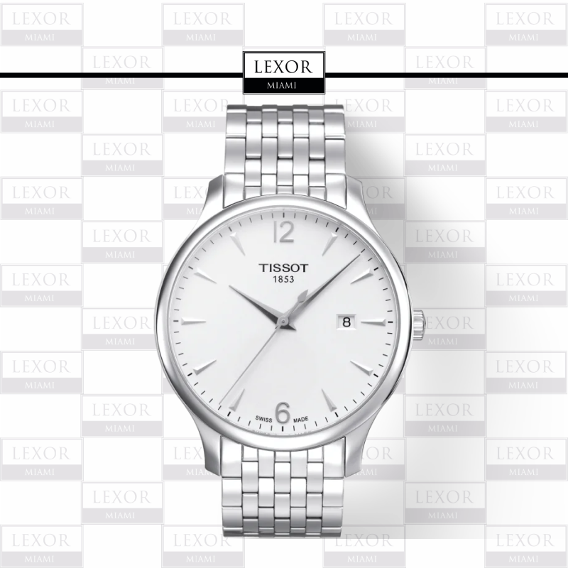 Tissot T0636101103700 Tradition Aço Inoxidável Pulseira Relógios Masculinos
