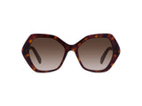Celine CL40166I 5654F women’s sunglasses by Celine feature large geometric brown tortoiseshell frames with gradient brown lenses—an elegant Italian style, shown on a white background.