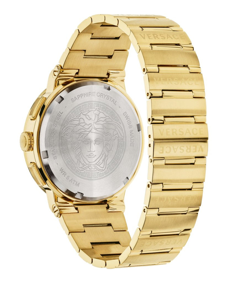 Versace VEZ900421 Greca Logo Chronograph Gold Stainless Steel Strap Men Watches - Lexor Miami
